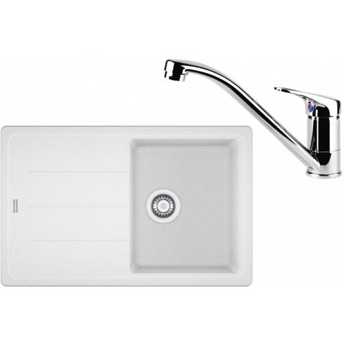 Franke SET G67 granitový drez BFG 611-78 biely ľad + batéria FC 1839 chróm 114.0365.152