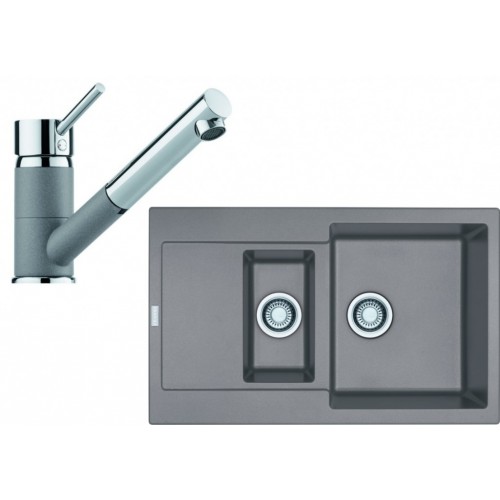 Franke SET G74 granitový drez MRG 651-78 sivý kameň + batéria FG 7486 sivý kameň 114.0365.