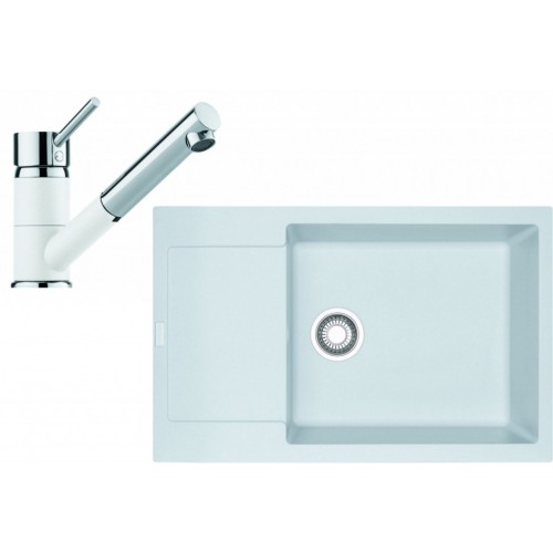 Franke SET G78 granitový drez MRG 611-78 BB biela + batéria FC 7486 biela 114.0365.698