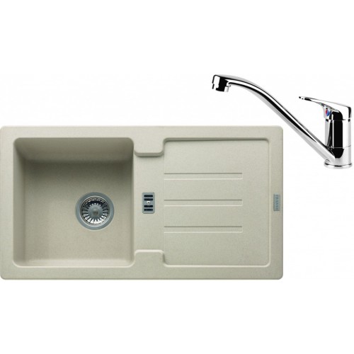 Franke SET G81 granitový drez STG 614-78 sahara + batéria FC 1839 chróm 114.0365.738