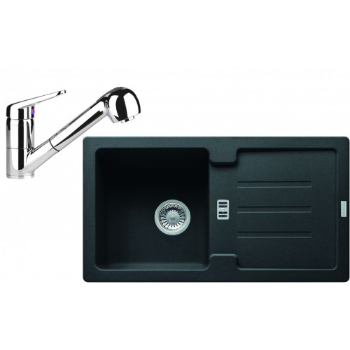 Franke SET G82 granitový drez STG 614-78 onyx + batéria FC 9547 chróm 114.0365.745