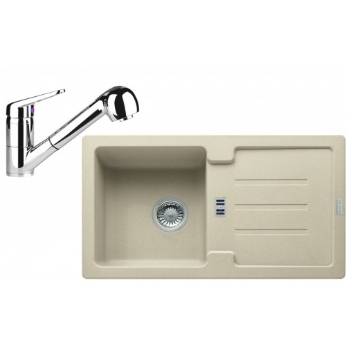 Franke SET G82 granitový drez STG 614-78 pieskový melír+batéria FC 9547 chróm 114.0365.746 Franke SET G82 granitový drez STG 614-78 pieskový melír+batéria FC 9547 chróm 114.0365.746