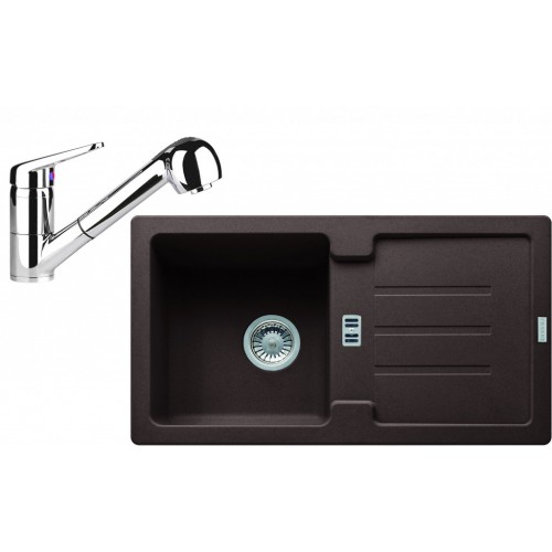 Franke SET G82 granitový drez STG 614-78 tmavo hnedá + batéria FC 9547 chróm 114.0365.750 Franke SET G82 granitový drez STG 614-78 tmavo hnedá + batéria FC 9547 chróm 114.0365.750