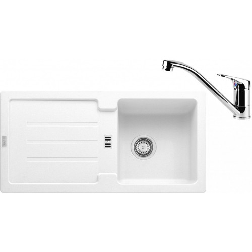 Franke SET G84 granitový drez STG 614 biely ľad + batéria FC 1839 chróm 114.0365.797