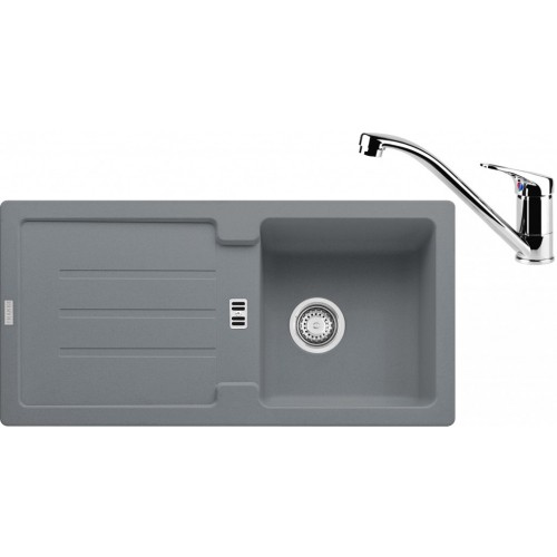 Franke SET G84 granitový drez STG 614 sivý kameň + batéria FC 1839 chróm 114.0365.812