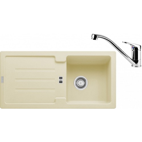 Franke SET G84 granitový drez STG 614 vanilka + batéria FC 1839 chróm 114.0365.814