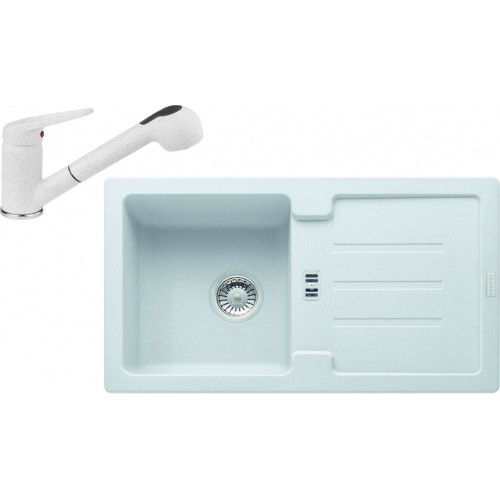 Franke SET G90 granitový drez STG 614-78 biela ľad + batéria FC 9547 biela ľad 114.0366.01