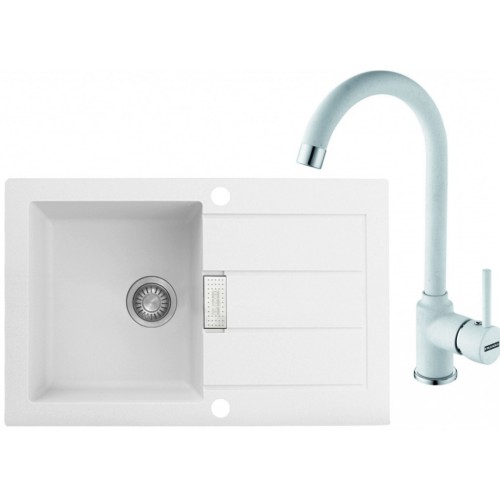Franke SET T26 tectonitový drez SID 611-78 biely + batéria FP 9400 biela 114.0366.031
