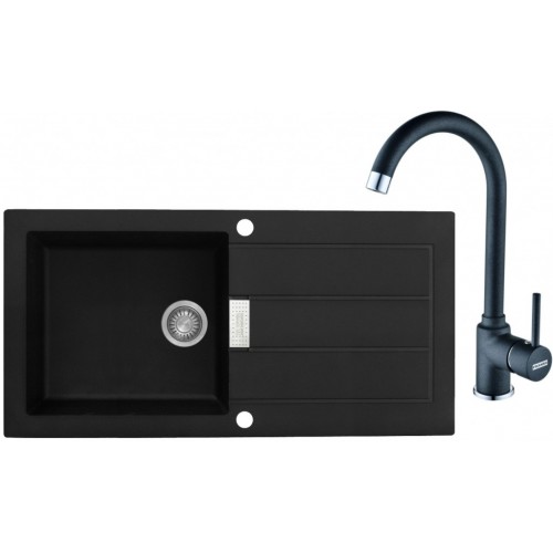 Franke SET T27 tectonitový drez SID 611 čierny + batéria FP 9900 čierna 114.0366.033 Franke SET T27 tectonitový drez SID 611 čierny + batéria FP 9900 čierna 114.0366.033