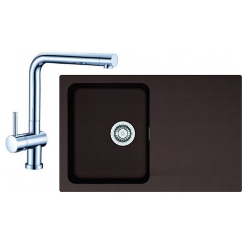 FRANKE SET T31 tectonitový drez OID 611-78 hnedý + bateri Samoa chróm 114.0366.062