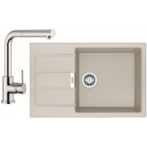 Franke SET T55 tectonitový drez SID 611-78 / 45 BB kávová + batéria FN 0147.031 chróm