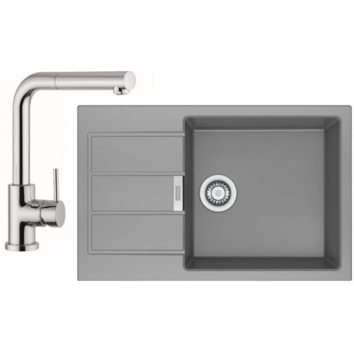 Franke SET T55 tectonitový drez SID 611-78 / 45 BB sivá + batéria FN 0147.031 chróm