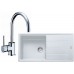 Franke SET G134 granitový drez BFG 611 biela ľad + batéria FC 650.031 chróm