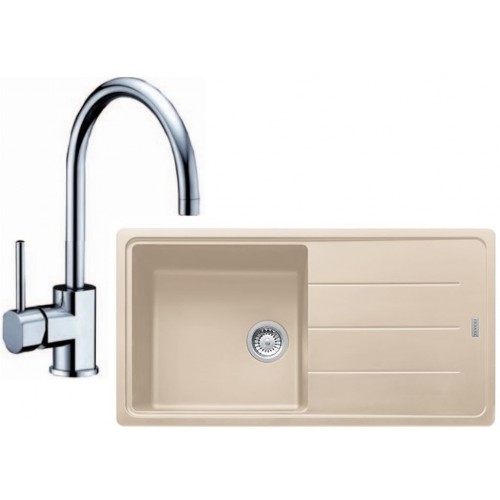 Franke SET G134 granitový drez BFG 611 pieskový melír + batéria FC 650.031 chróm