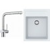 Franke SET T50 tectonitový drez SID 610-40 biela + batérie Samoa chróm