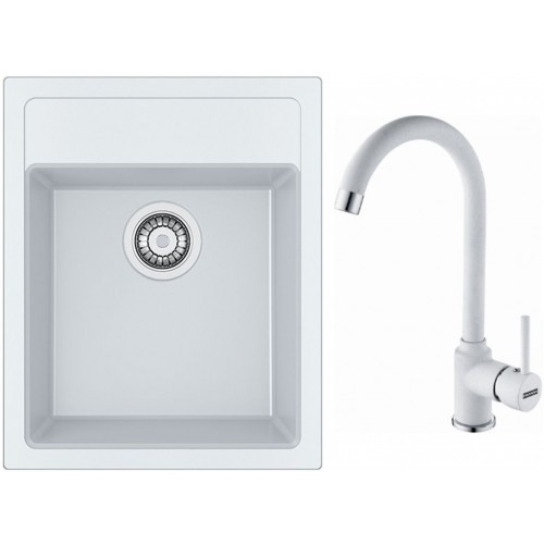 Franke SET T52 tectonitový drez SID 610-40 biela + batérie FP 9400 biela Franke SET T52 tectonitový drez SID 610-40 biela + batérie FP 9400 biela