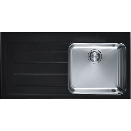 Franke Epos Glas EOV 611/7, 1000x510 mm, nerez + čierne sklo, drez 101.0250.485 Franke Epos Glas EOV 611/7, 1000x510 mm, nerez + čierne sklo, drez 101.0250.485