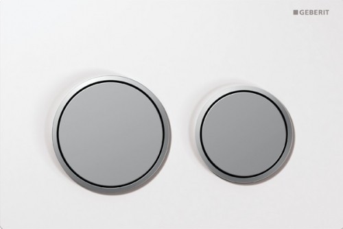 GEBERIT - ovládacie tlačidlo OMEGA 20, biela / pochrómovaná matná 115.085.KL.1