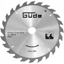 GÜDE Pílový kotúč HM 165 x 20 x 1,5 - 24z 58333
