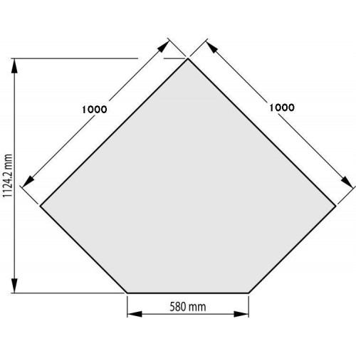 HAAS + SOHN Sklo pod kachle 1000/1000/580-45 ° mm, formát B 1115510200000