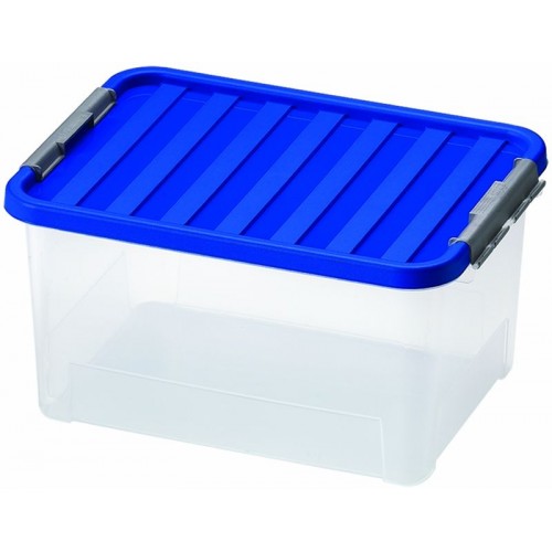 HEIDRUN Box s vekom 25l, 23 x 44 x 31 cm, transparentná / modrá 1670