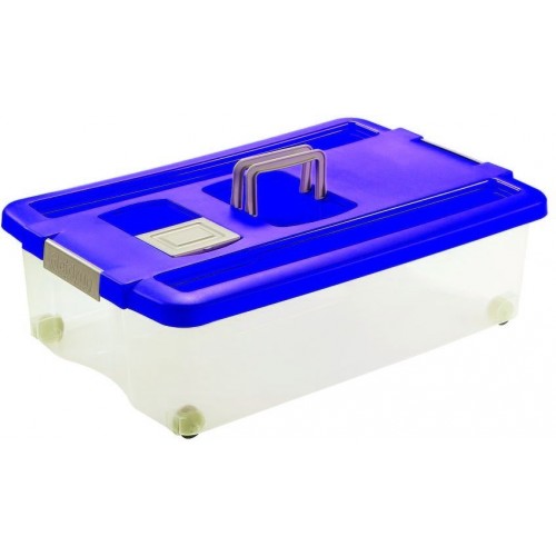 HEIDRUN Box úložný pod posteľ pojazdný 18 x 60 x 40 cm, modrá 1568