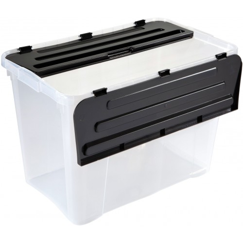 HEIDRUN Úložný box DRAGON, 50x 46 x 60 cm, 100 l, transparentná / čierna, 1651