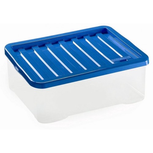 HEIDRUN Box úložný Quasar, 16 x 38 x 28,5 cm, 13 l, transparentná / modrá 1627Q