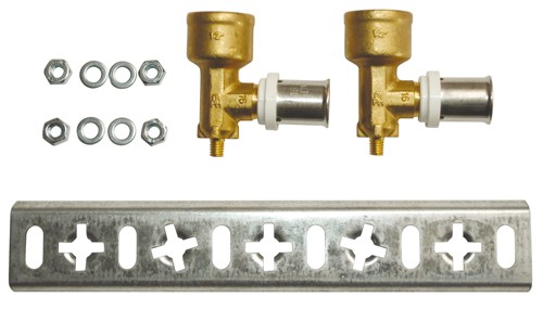 HERZ Montážne koľajnice s adaptérom + 2 krátke nástenky, 16 x 2 - Rp 1/2, P711633 HERZ Montážne koľajnice s adaptérom + 2 krátke nástenky, 16 x 2 - Rp 1/2, P711633