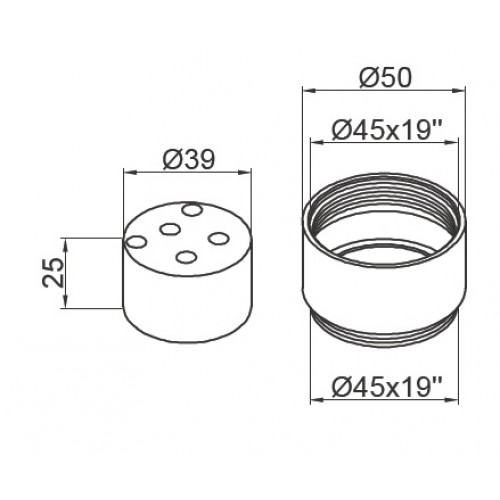 HERZ predĺženie 25 mm pre podomietkové batérie Simpaty, Harmony a Prestige UH12702