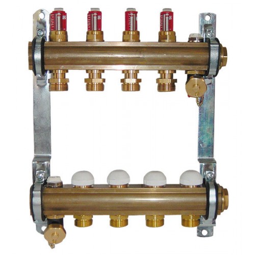 HERZ Sada rozdeľovač/zberač pre podlahové vykurovanie s prietokomerom 4-okruhový 1853204
