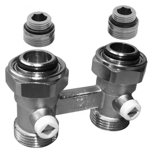 HERZ 3000 uzatvárateľné šróbenie "H" pre VK radiátory, Rp 1/2 x G 3/4 priame, 3302111