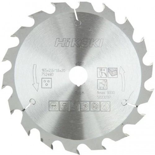 HiKOKI 752480 Pílový kotúč 165x20mm, Z18