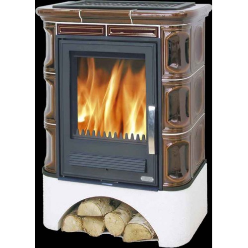 ABX Marina L Kachľová pec na drevo s liatinovou vložkou, hnedá ABX Marina L Kachľová pec na drevo s liatinovou vložkou, hnedá