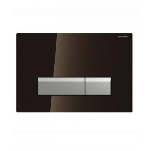 GEBERIT SIGMA 40 ovládacie tlačidlo s odsávaním, Hnedé sklo/kartáčov. hliník 115.600.SQ.1