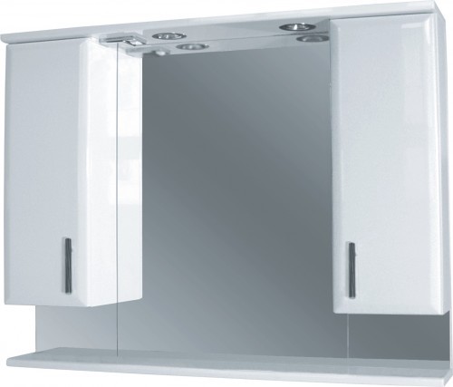 Intedoor Ideal kúpeľňová zrkadlová stena s osvetlením biely lesk IDZS90