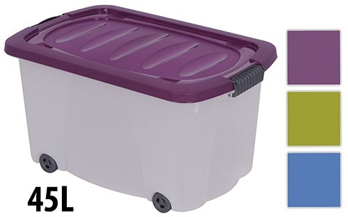 KAISERHOFF Úložný box pojazdný, 59,5 x 39,5 x 33 cm, 45 l, fialová KO-928198fial