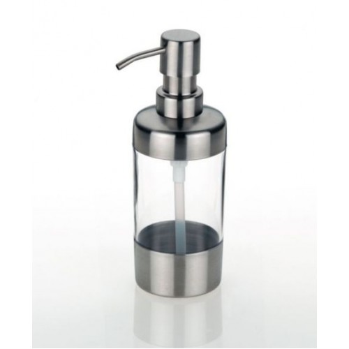 KELA Dávkovač mydla LEKI, 18cm okrúhly ušľachtilá oceľ / acryl KL-18244