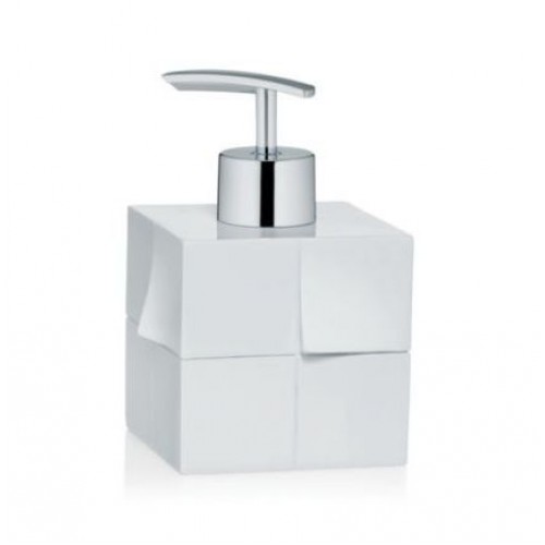 KELA Dávkovač mydla DOBLEZ poly, biela 8x8x13cm KL-22797