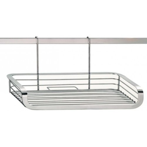 KELA Otvorený závesný regál PRISMA chróm 33x16x15,5 cm KL-19633