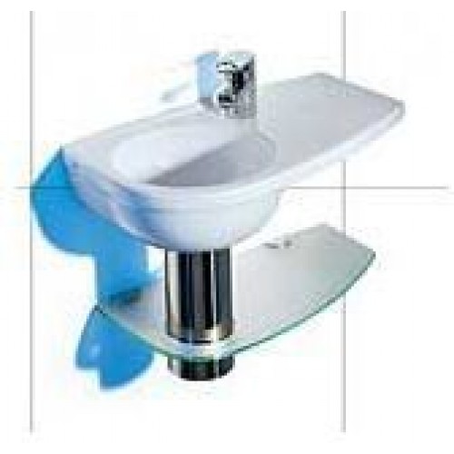 KERAMAG Visit umývadlo s otvorom, odkladacia plocha vpravo 60 x 34cm + KeraTect 123160600