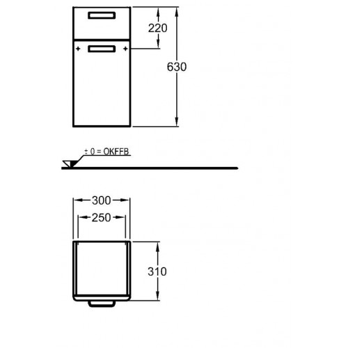 KERAMAG Renova Nr.1 postranné skrinka nízka, závesná, svetlý dub 30 x 63 x 31cm 880011