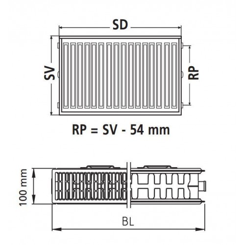 VÝPREDAJ Kermi Therm X2 Profil-Kompakt panelový radiátor 22 600 / 1800 FK0220618 POŠKODENÝ