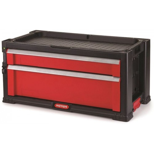 KETER DRAWERS TOOL CHEST Regál 2 zásuvky, červená / čierna 1719930 KETER DRAWERS TOOL CHEST Regál 2 zásuvky, červená / čierna 1719930