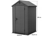KETER DARWIN 4 x 4 záhradný domček, 125,8 x 116,37 x 205 cm, sivý 17212741