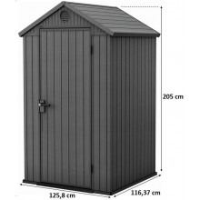 KETER DARWIN 4 x 4 záhradný domček, 125,8 x 116,37 x 205 cm, sivý 17212741