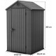 KETER DARWIN 4 x 4 záhradný domček, 125,8 x 116,37 x 205 cm, sivý 17212741
