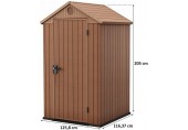KETER DARWIN 4 x 4 záhradný domček, 125,8 x 116,37 x 205 cm, hnedý 17212741