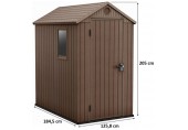 KETER DARWIN 4 x 6 záhradný domček, 125,8 x 184,5 x 205 cm, hnedý 17209417