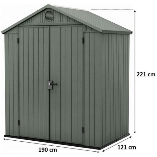 KETER DARWIN 6 x 4 záhradný domček, 190 x 121 x 221 cm, zelený 17210351